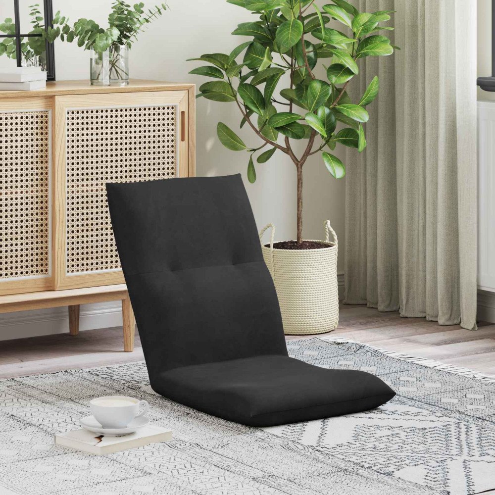 vidaXL Golvstol Svart 46 x 50 x 61 cm Sammet