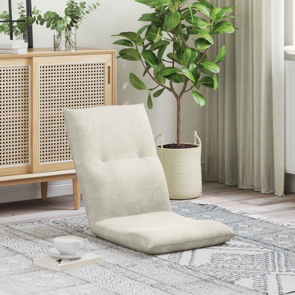 vidaXL Golvstol Kräm 46 x 50 x 61 cm Sammet