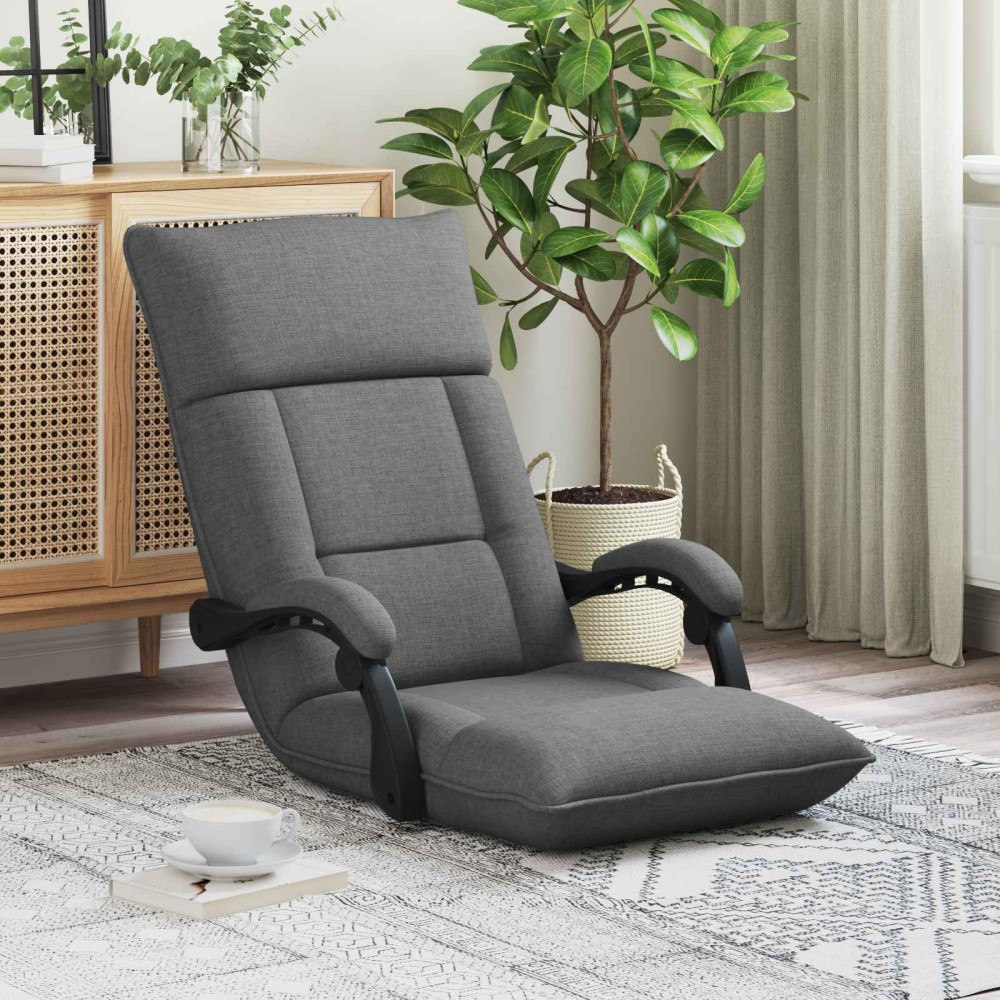 vidaXL Golvstol Mörkgrå 66 x 66 x 80 cm tyg