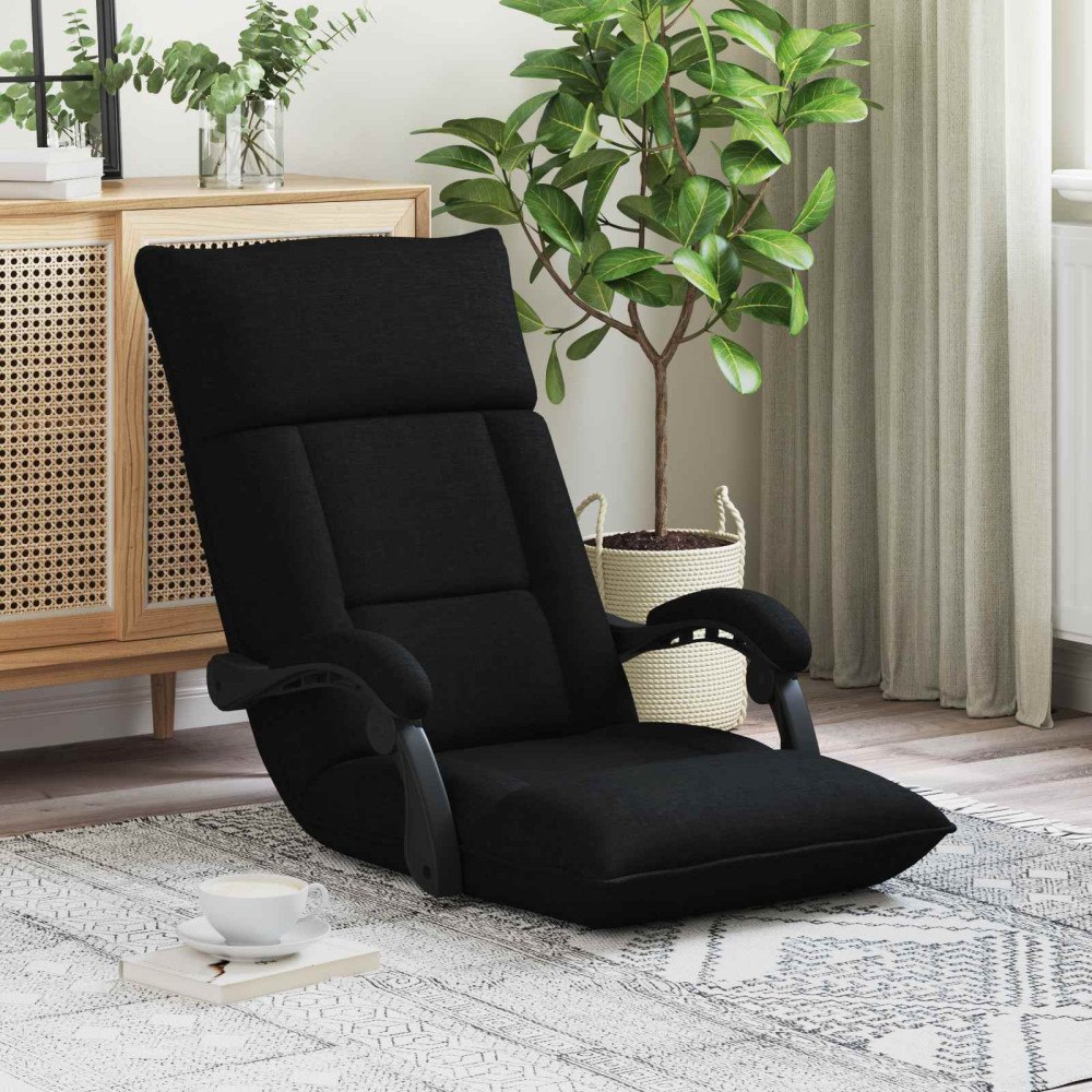 vidaXL Golvstol Svart 66 x 66 x 80 cm tyg