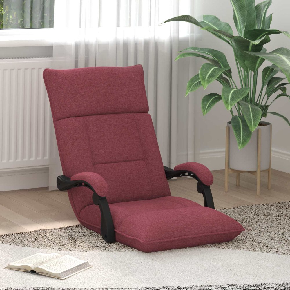 vidaXL Golvstol Vinröd 66 x 66 x 80 cm tyg