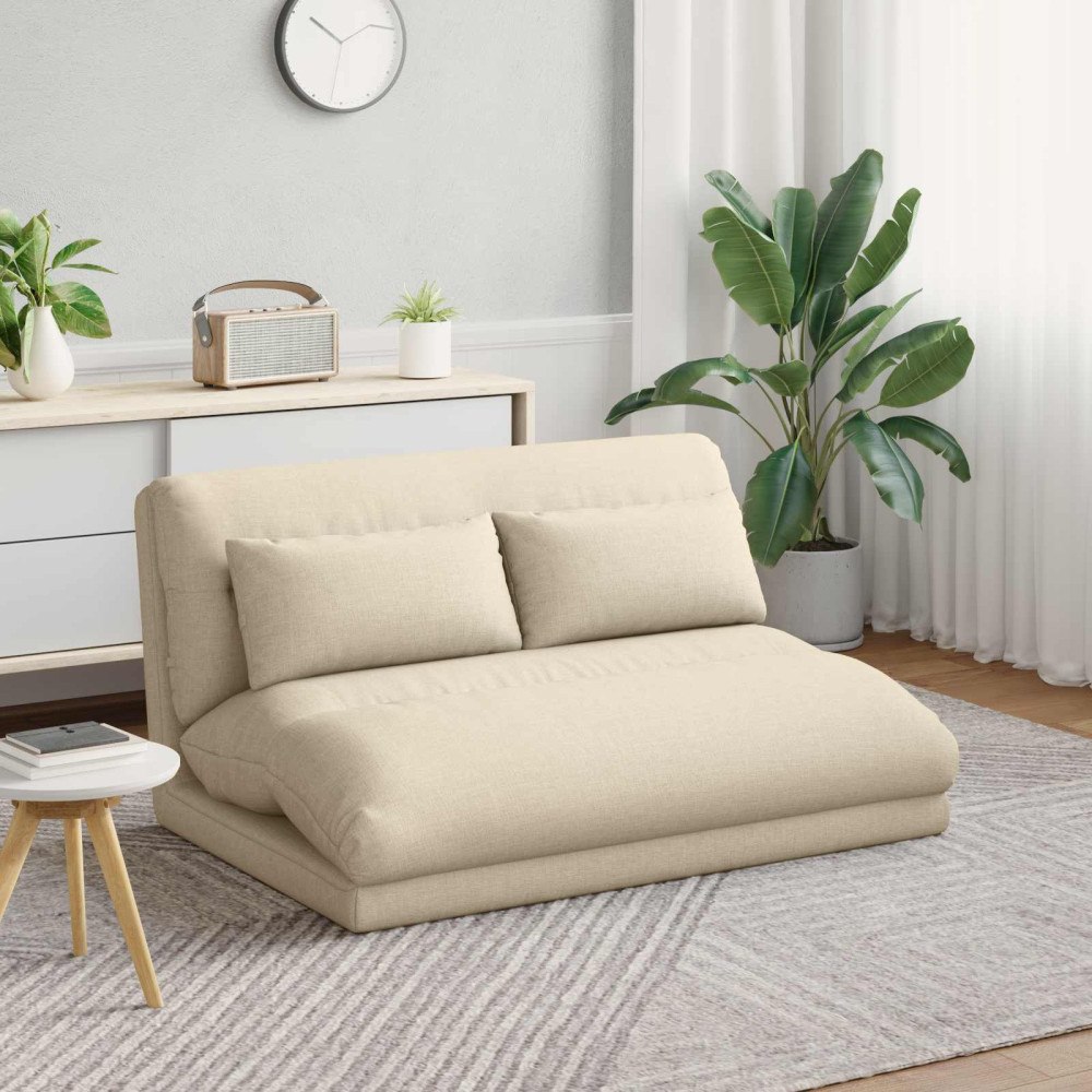 vidaXL Golvstol Kräm 110 x 82 x 55 cm tyg