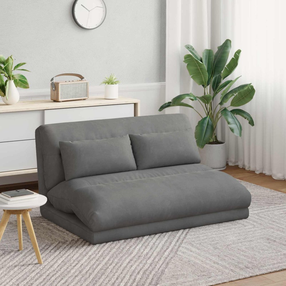 vidaXL Golvstol Mörkgrå 110 x 82 x 55 cm Sammet