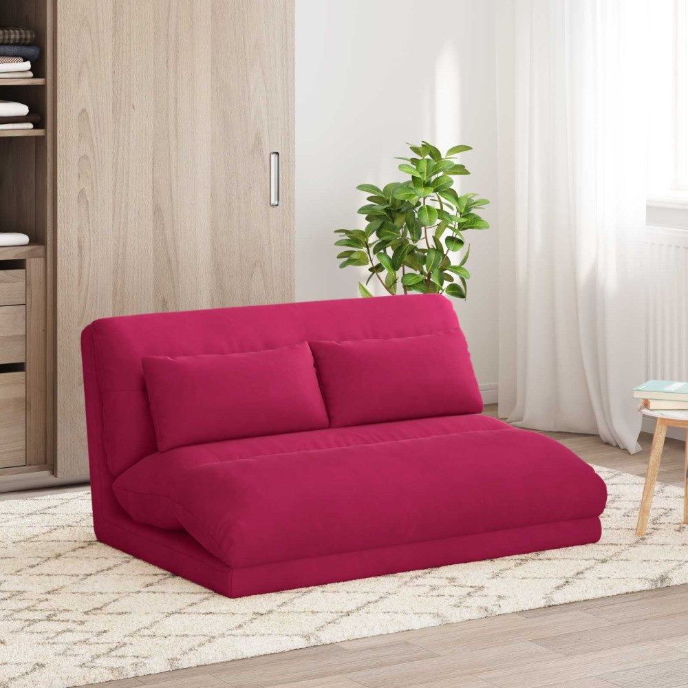 vidaXL Golvstol Vinröd 110 x 82 x 55 cm Sammet