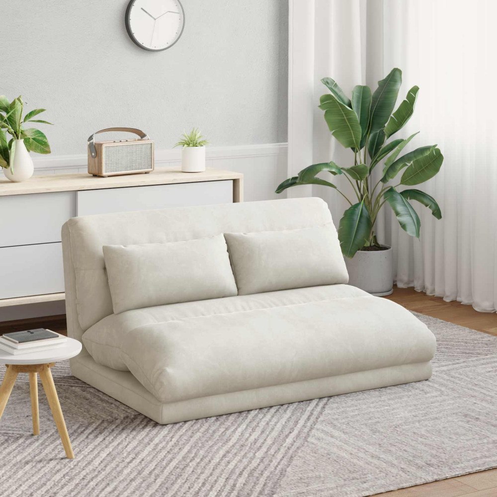 vidaXL Golvstol Kräm 110 x 82 x 55 cm Sammet