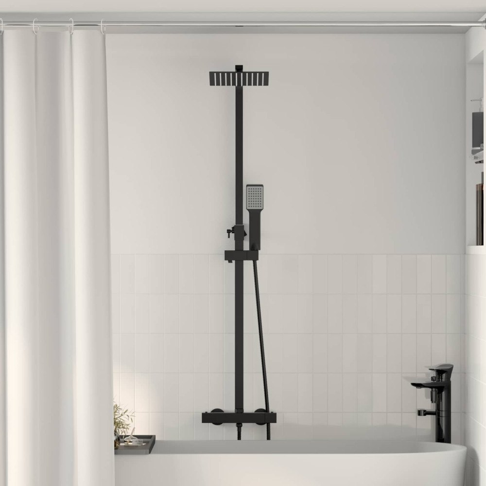 vidaXL Termostatduschsystemset Mässing och rostfritt stål