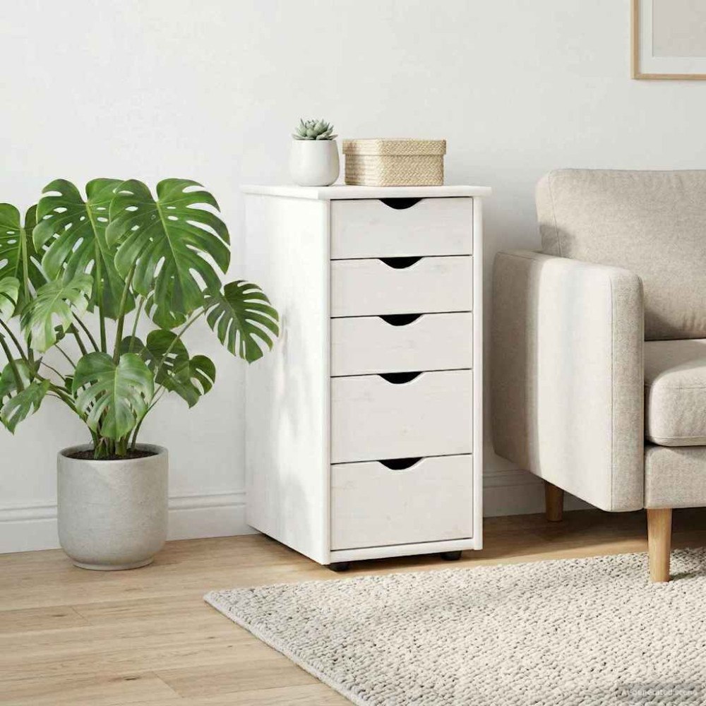 vidaXL Skåp Vit 34 x 39 x 61,5 cm Massiv furu