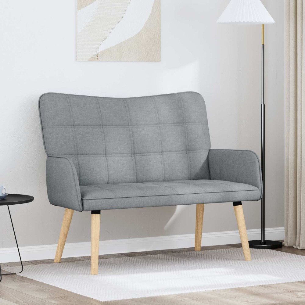 vidaXL Tvåsitssoffa Ljusgrå 115 x 61 x 87 cm tyg