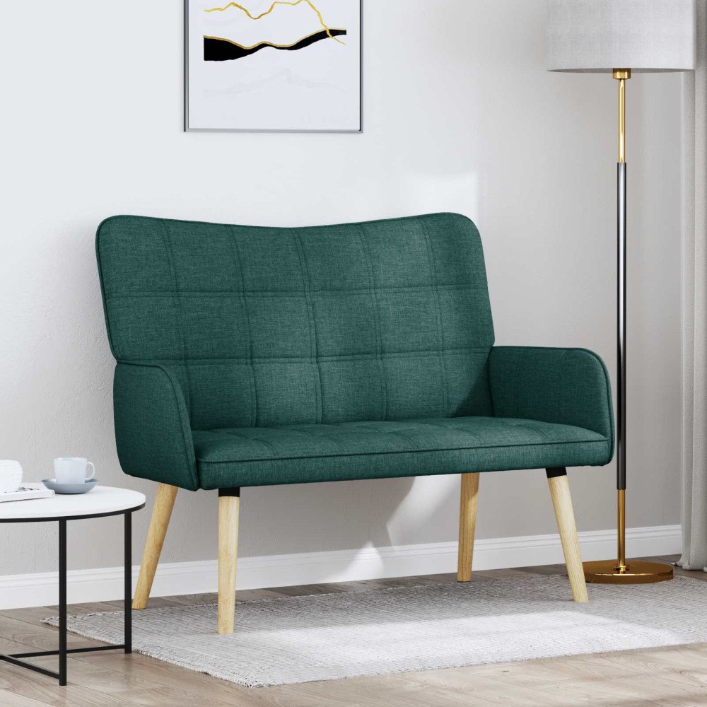 vidaXL Tvåsitssoffa Mörkgrön 115 x 61 x 87 cm tyg