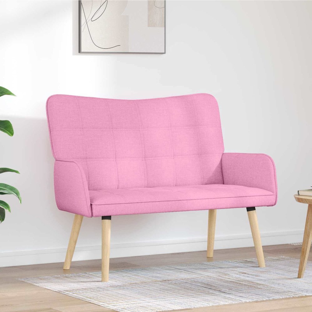 vidaXL Tvåsitssoffa Rosa 115 x 61 x 87 cm tyg