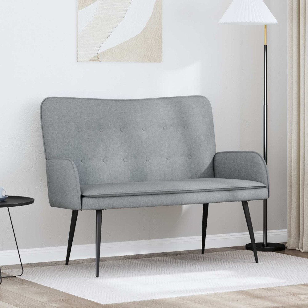 vidaXL 2-sits soffa Ljusgrå 115 x 61 x 87 cm tyg