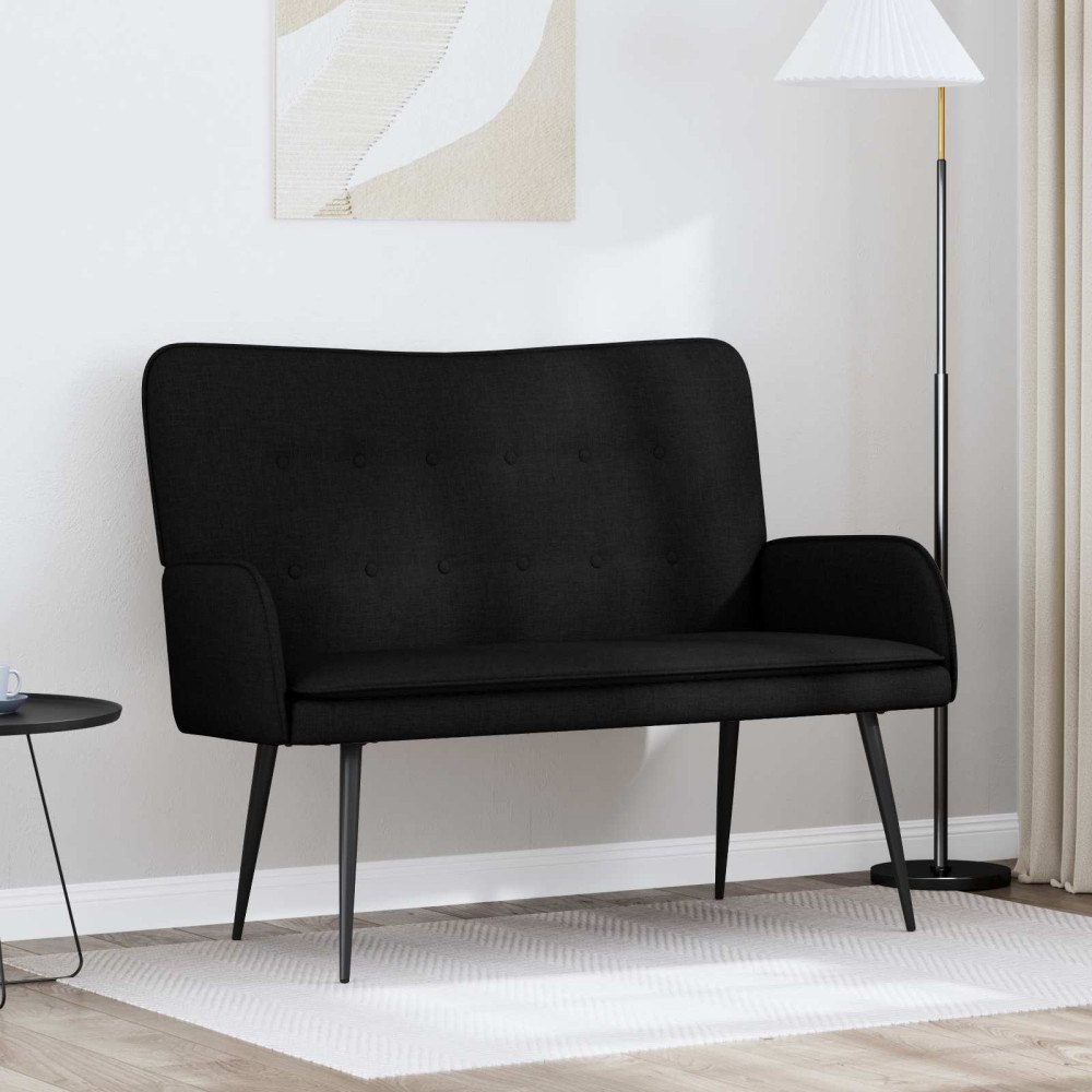 vidaXL 2-sits soffa Svart 115 x 61 x 87 cm tyg