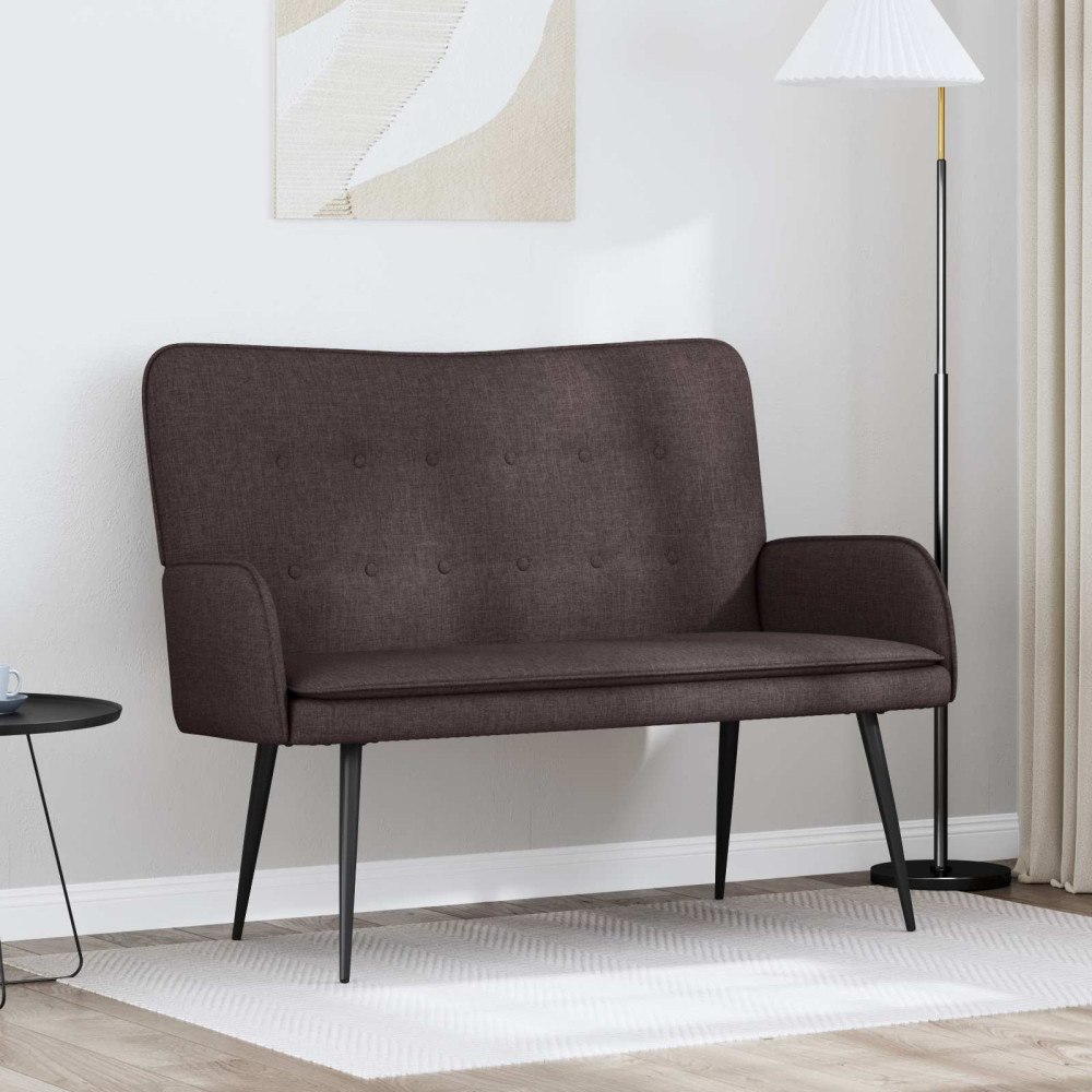 vidaXL 2-sits soffa Mörkbrun 115 x 61 x 87 cm tyg