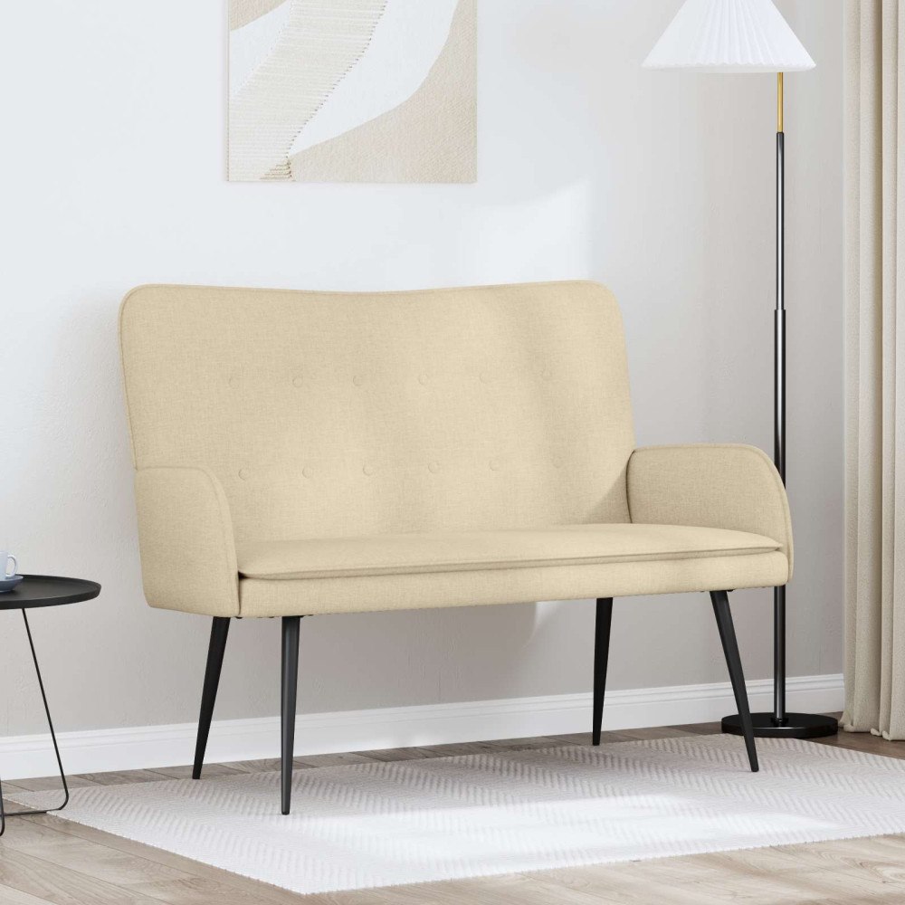 vidaXL 2-sits soffa Kräm 115 x 61 x 87 cm tyg