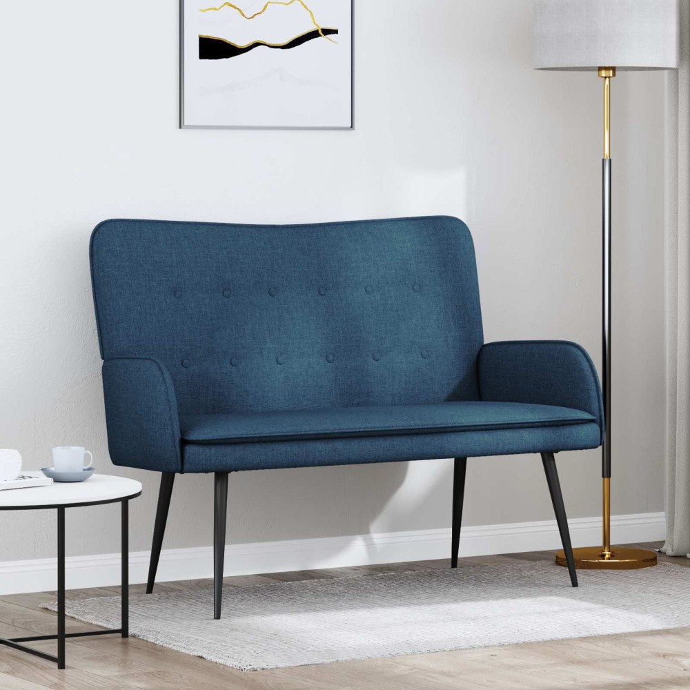 vidaXL 2-sits soffa Blå 115 x 61 x 87 cm tyg