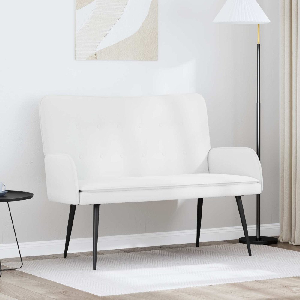 vidaXL 2-sits soffa Vit 115 x 61 x 87 cm tyg