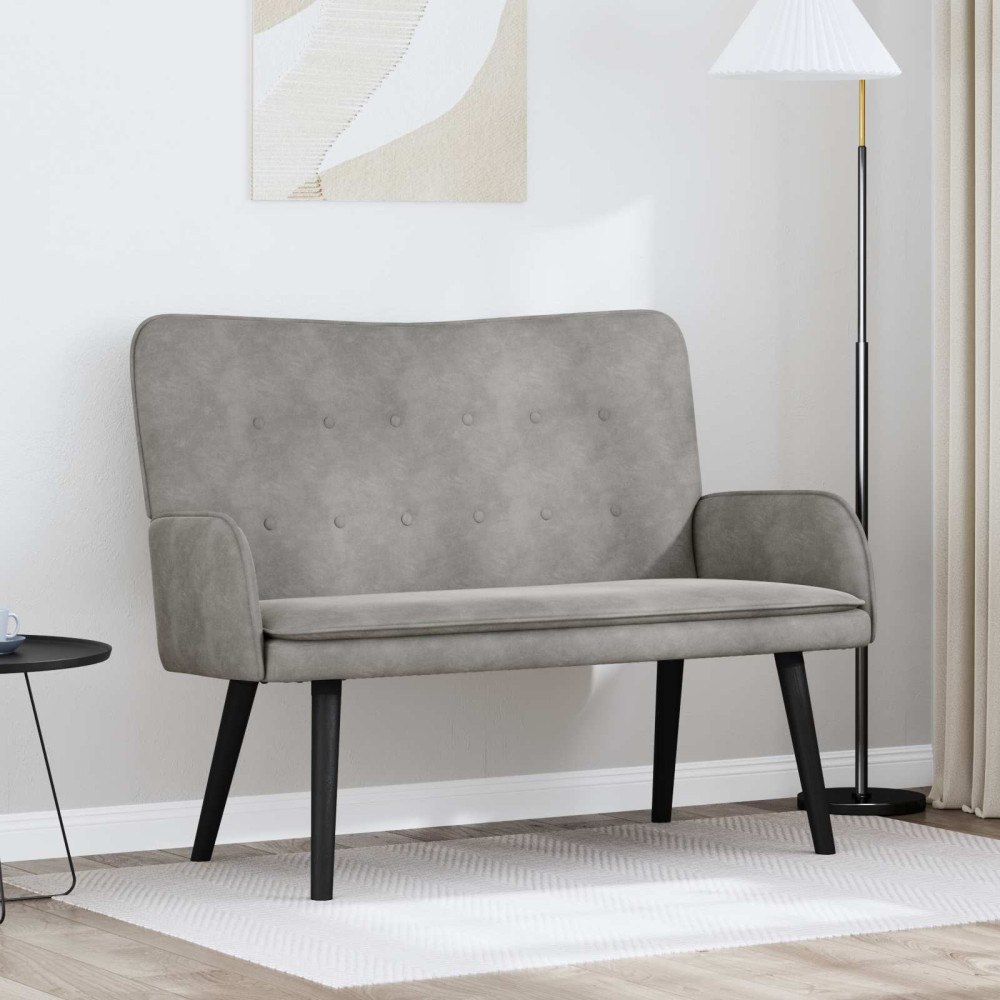 vidaXL Tvåsitssoffa Ljusgrå 115 x 61 x 87 cm Sammet