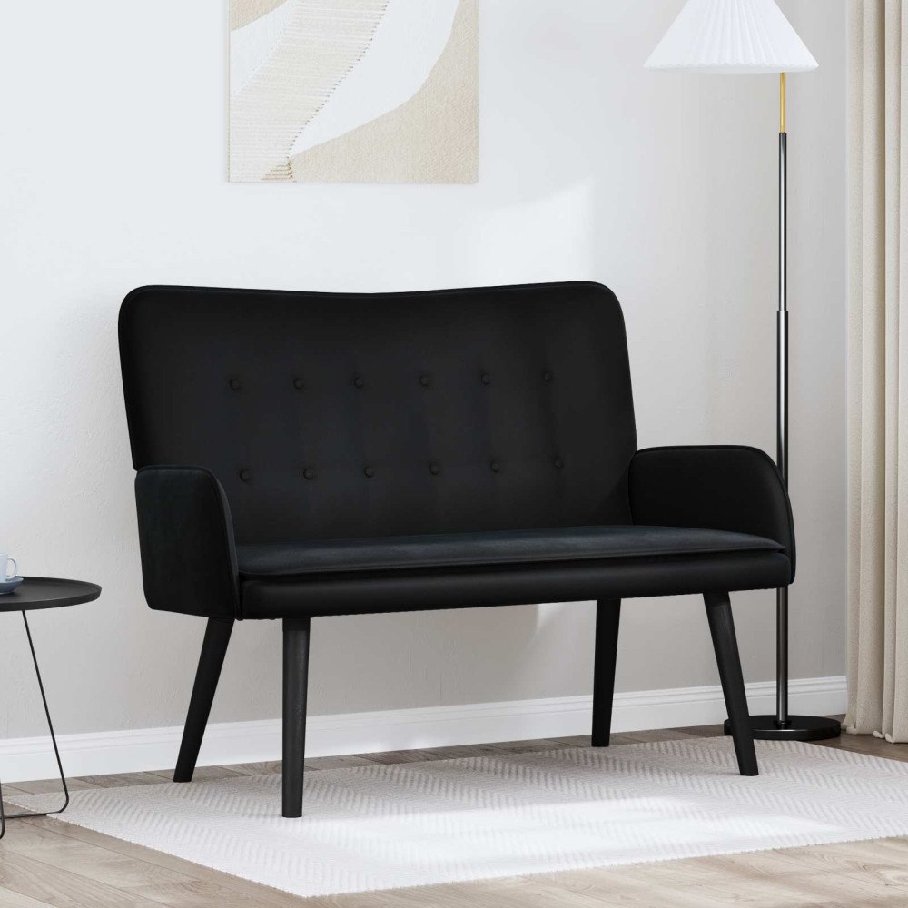 vidaXL Tvåsitssoffa Svart 115 x 61 x 87 cm Sammet