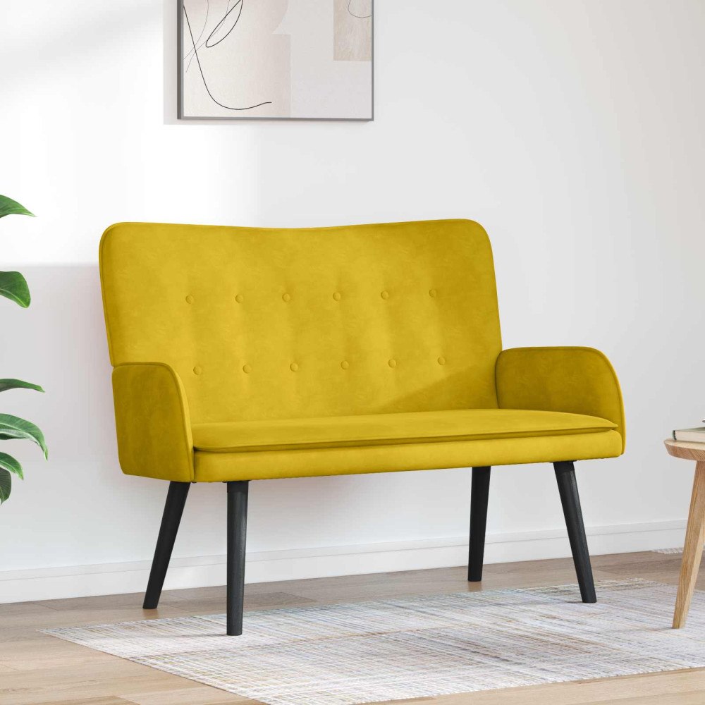 vidaXL Tvåsitssoffa Gul 115 x 61 x 87 cm Sammet