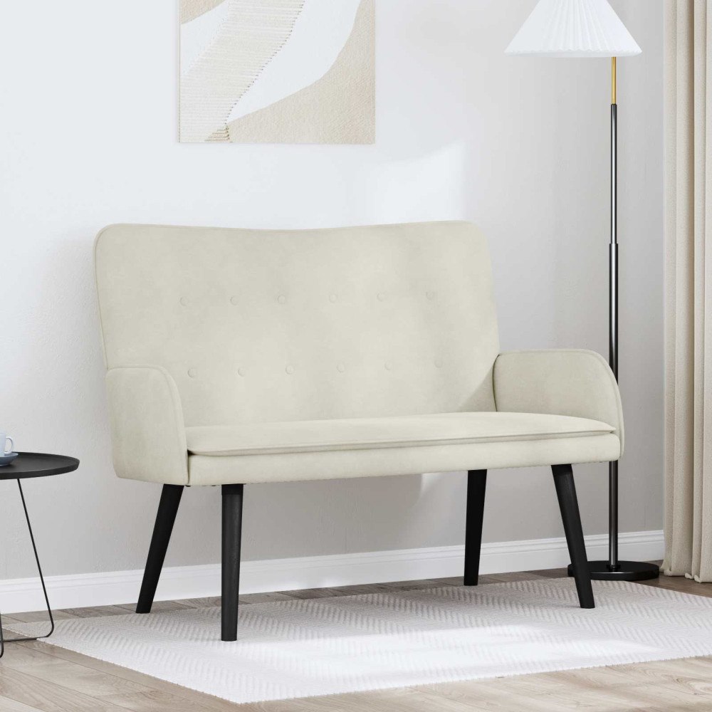 vidaXL Tvåsitssoffa Kräm 115 x 61 x 87 cm Sammet