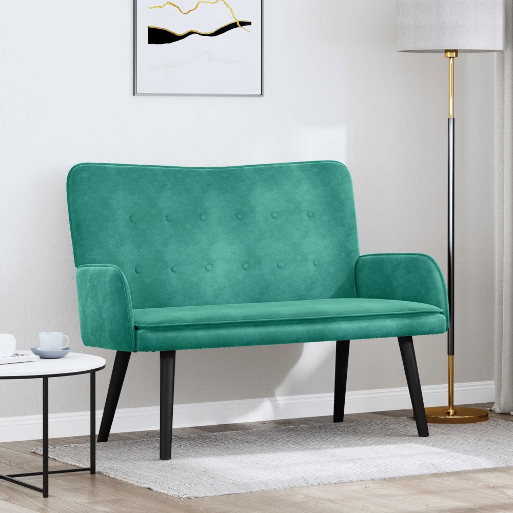 vidaXL Tvåsitssoffa Turkos 115 x 61 x 87 cm Sammet
