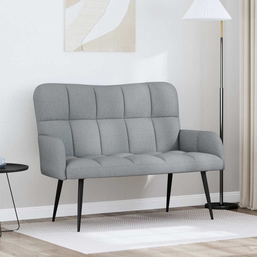 vidaXL Tvåsitssoffa Ljusgrå 115 x 61 x 87 cm tyg