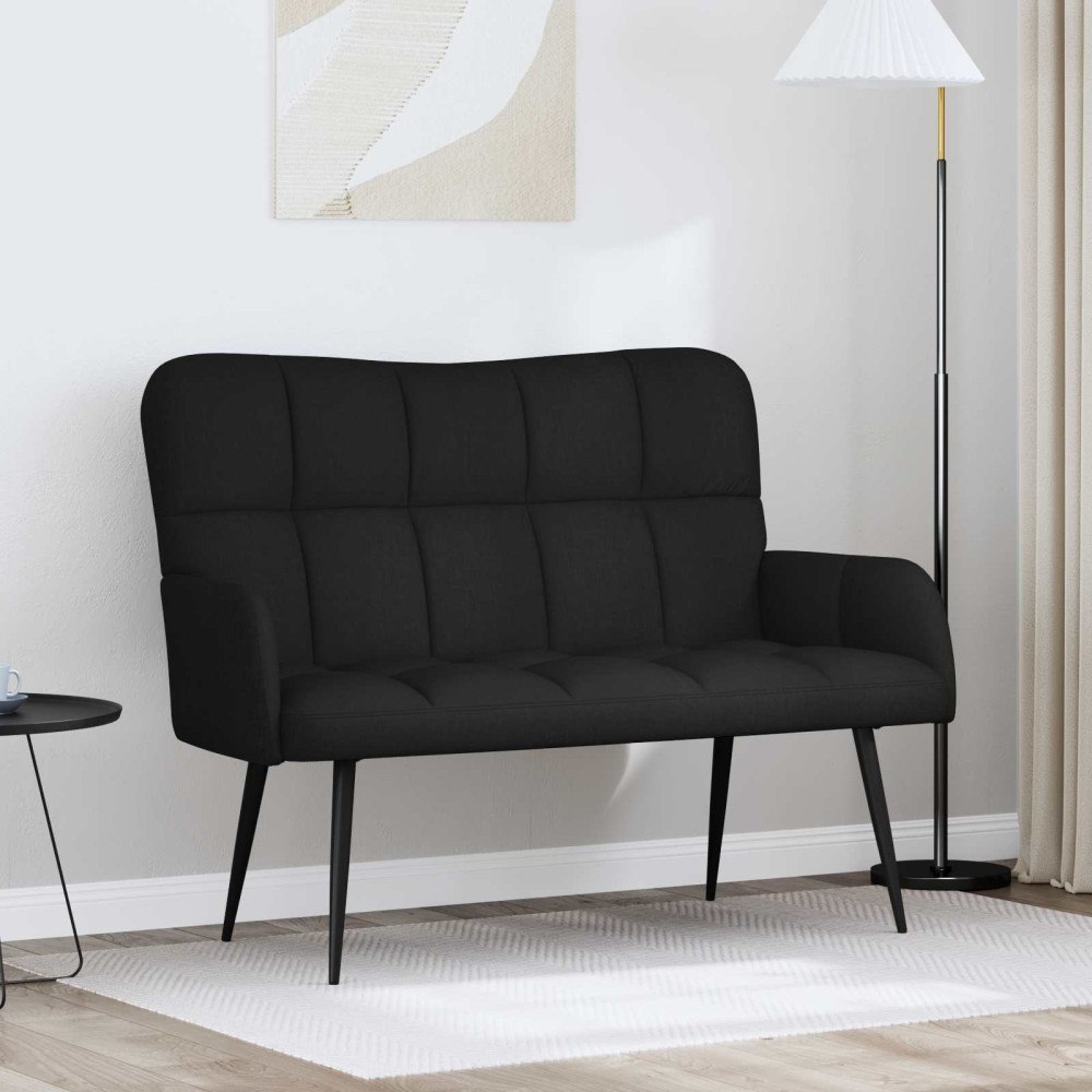 vidaXL Tvåsitssoffa Svart 115 x 61 x 87 cm tyg