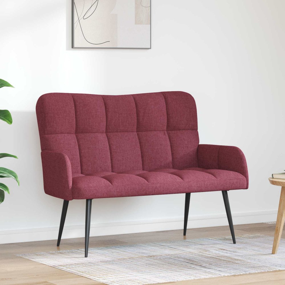 vidaXL Tvåsitssoffa Vinröd 115 x 61 x 87 cm tyg