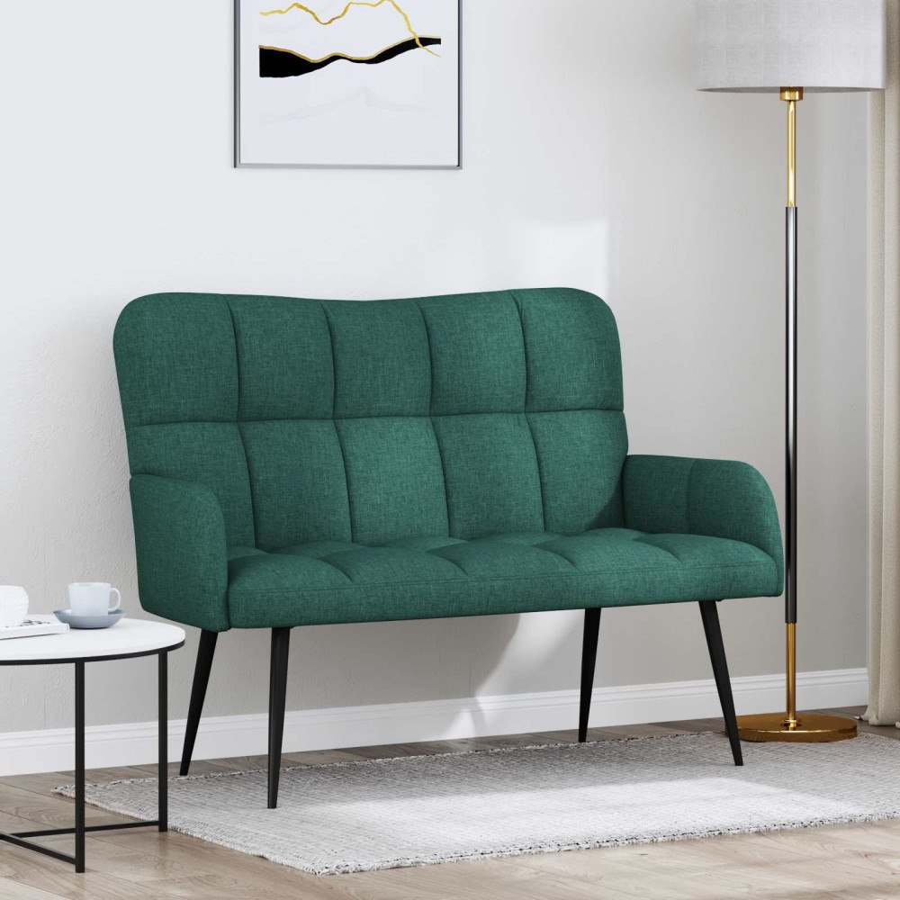 vidaXL Tvåsitssoffa Mörkgrön 115 x 61 x 87 cm tyg