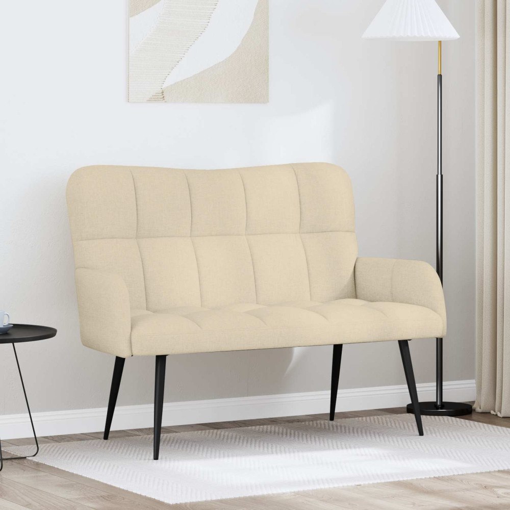 vidaXL Tvåsitssoffa Kräm 115 x 61 x 87 cm tyg