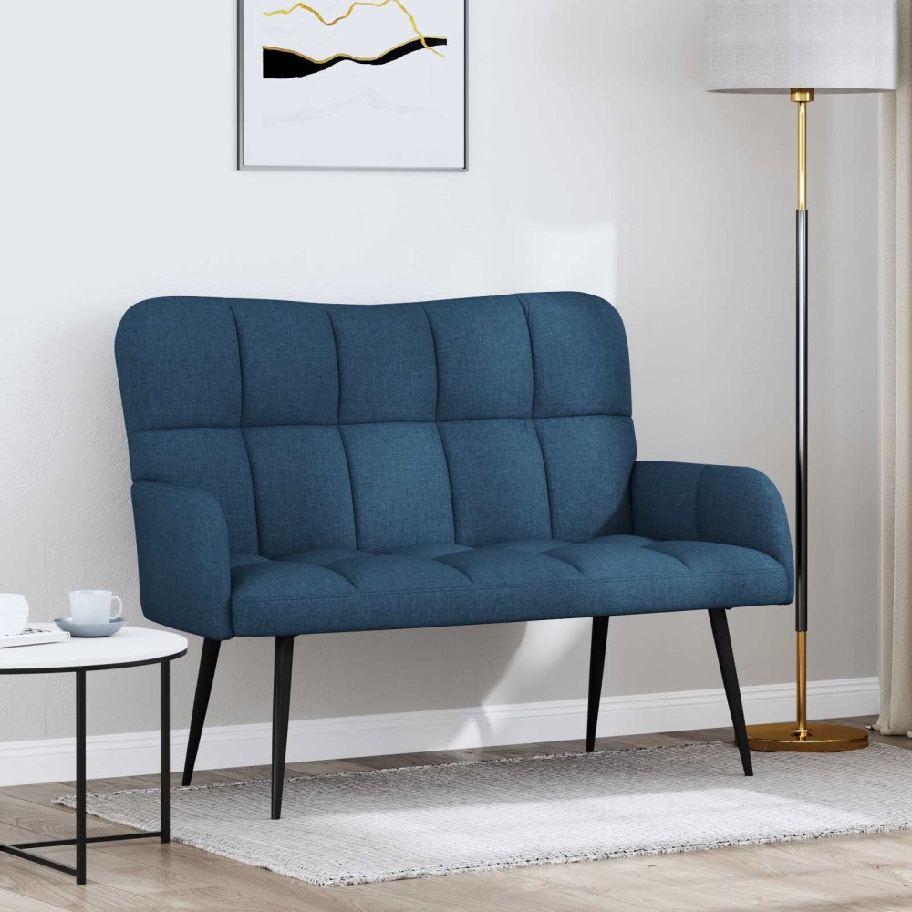 vidaXL Tvåsitssoffa Blå 115 x 61 x 87 cm tyg
