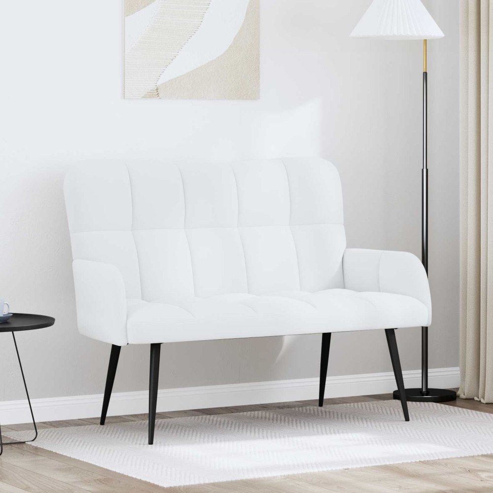 vidaXL Tvåsitssoffa Vit 115 x 61 x 87 cm tyg