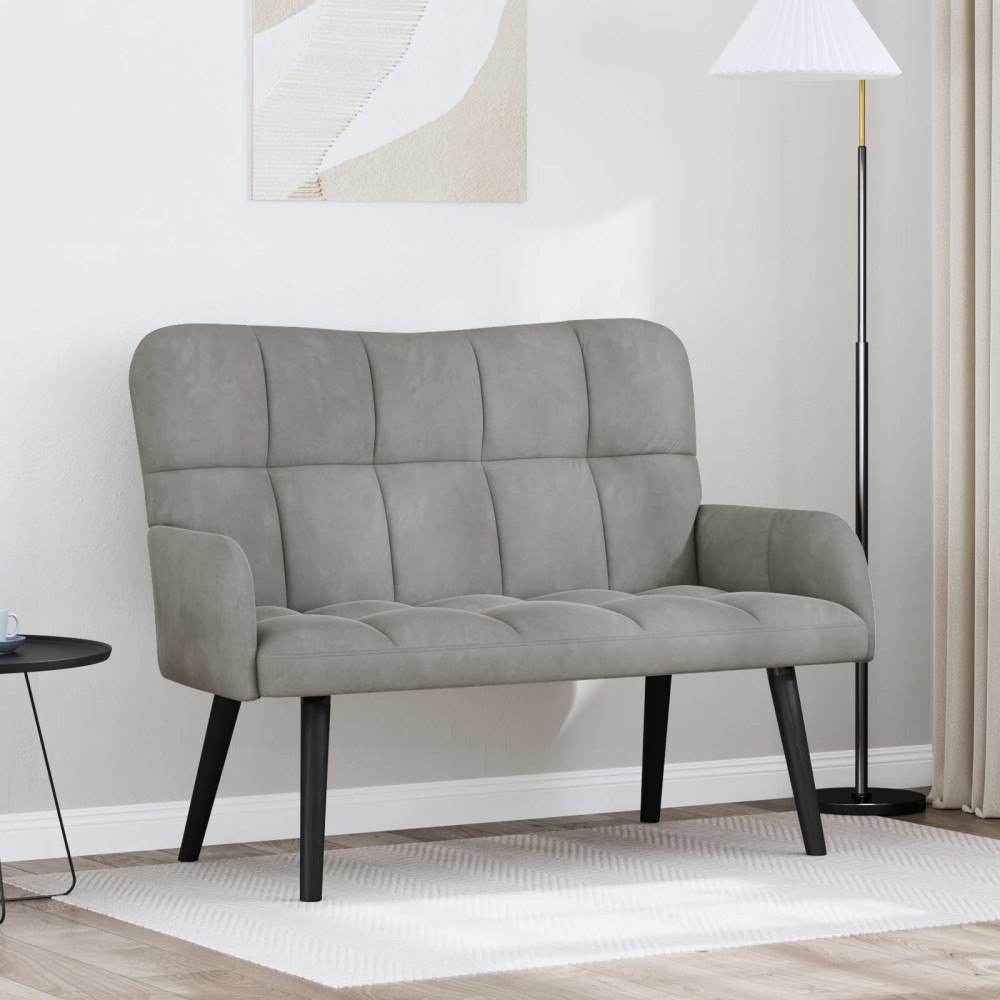 vidaXL Tvåsitssoffa Ljusgrå 115 x 61 x 87 cm Sammet