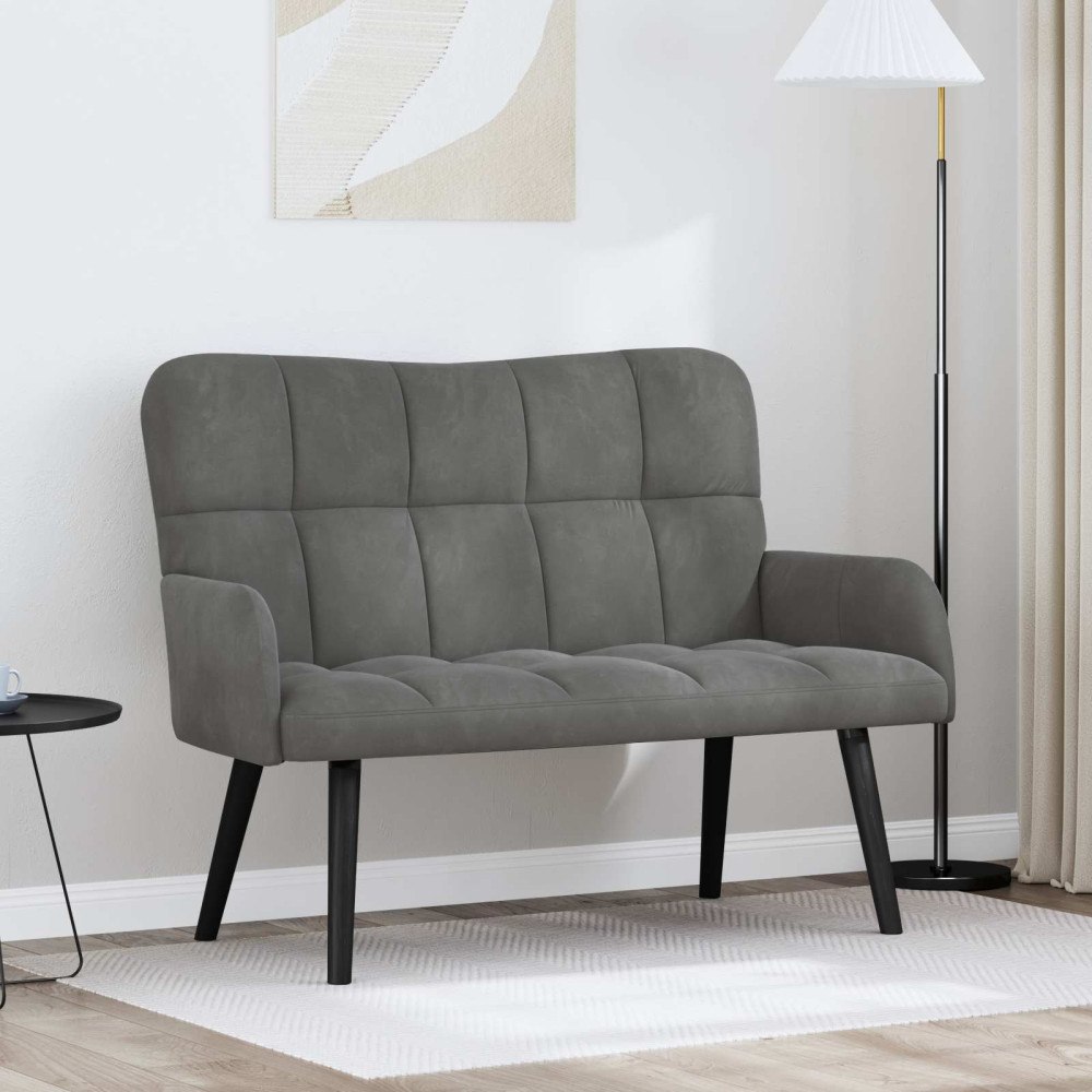 vidaXL Tvåsitssoffa Mörkgrå 115 x 61 x 87 cm Sammet