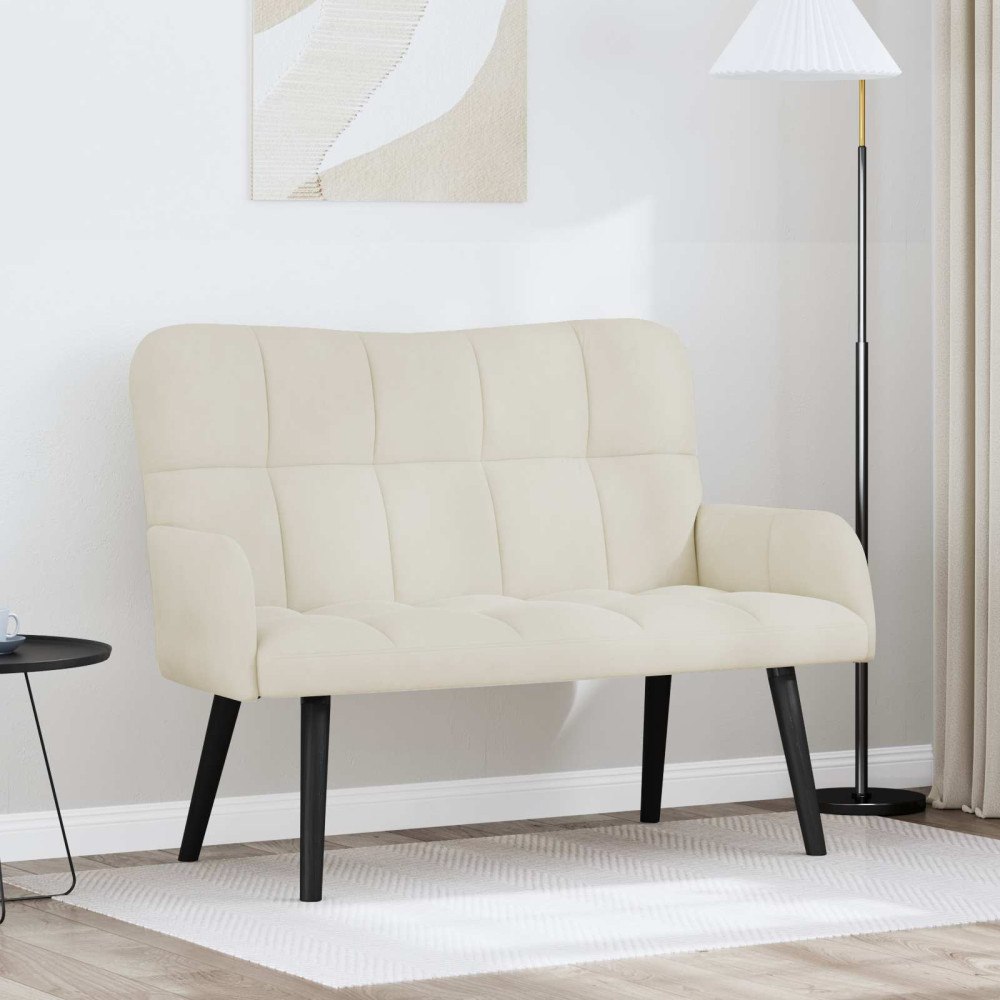 vidaXL Tvåsitssoffa Kräm 115 x 61 x 87 cm Sammet