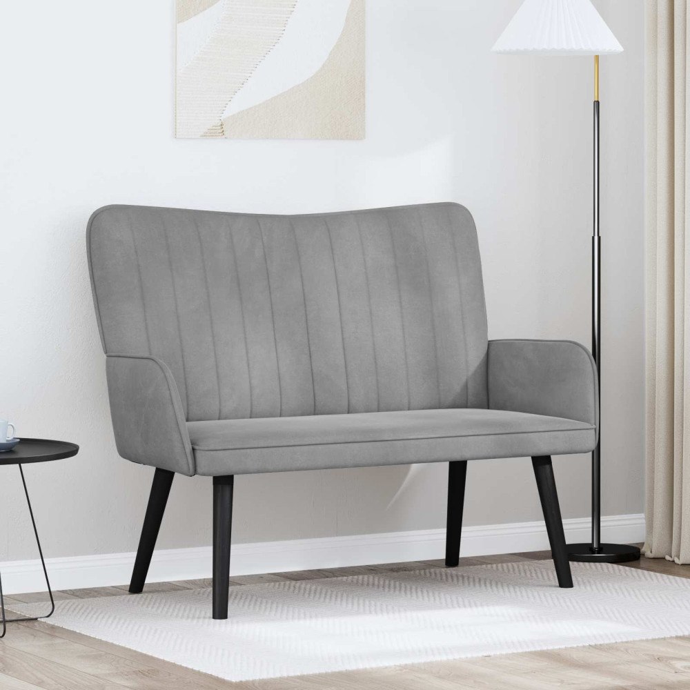 vidaXL Tvåsitssoffa Ljusgrå 115 x 61 x 87 cm Sammet