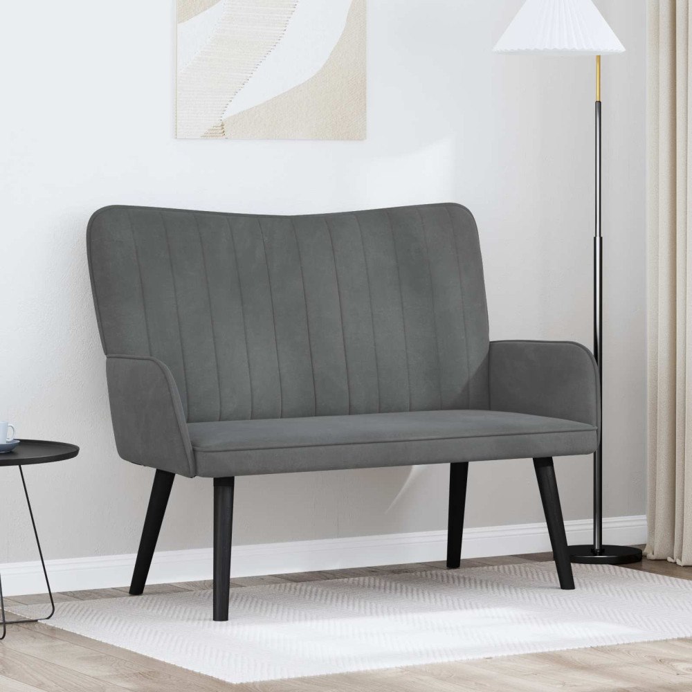 vidaXL Tvåsitssoffa Mörkgrå 115 x 61 x 87 cm Sammet