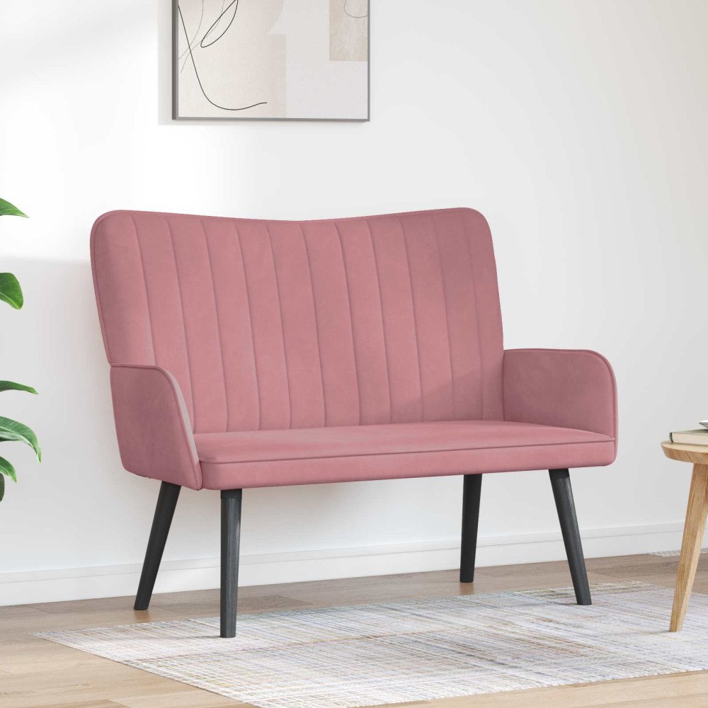 vidaXL Tvåsitssoffa Rosa 115 x 61 x 87 cm Sammet