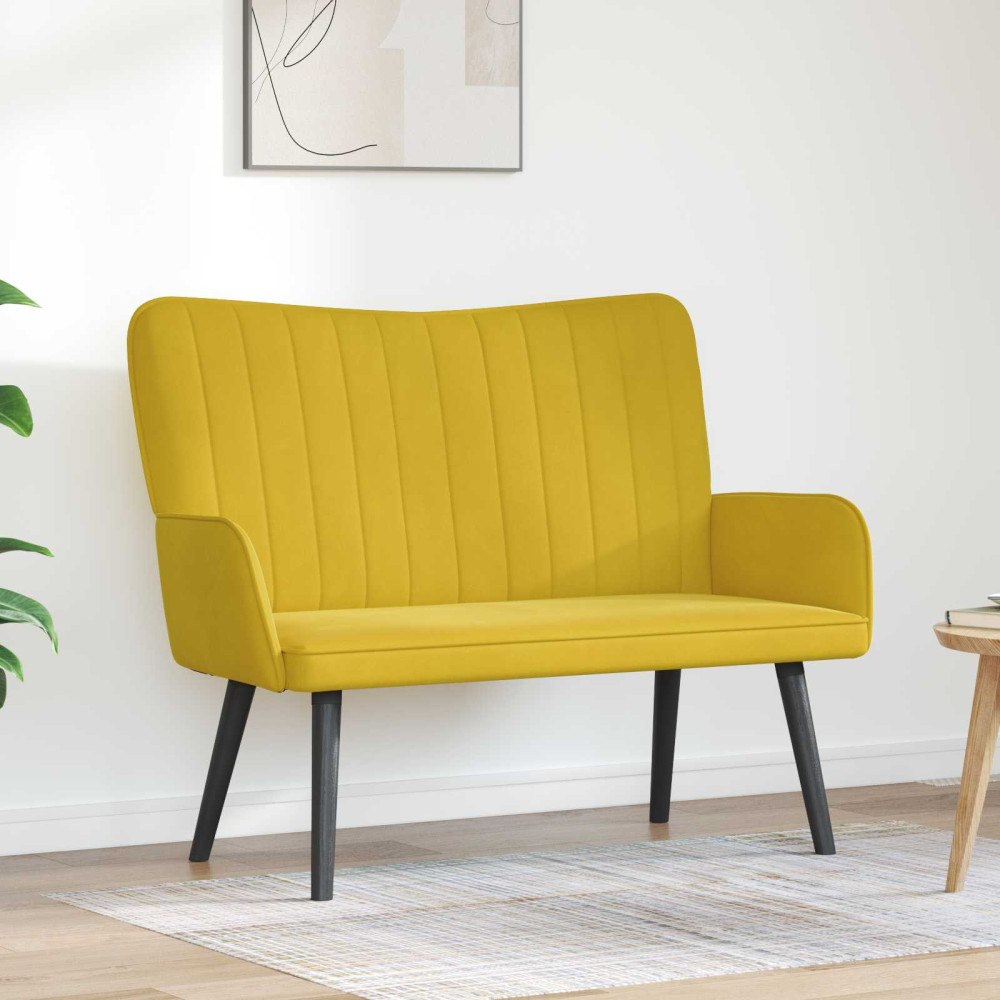 vidaXL Tvåsitssoffa Gul 115 x 61 x 87 cm Sammet