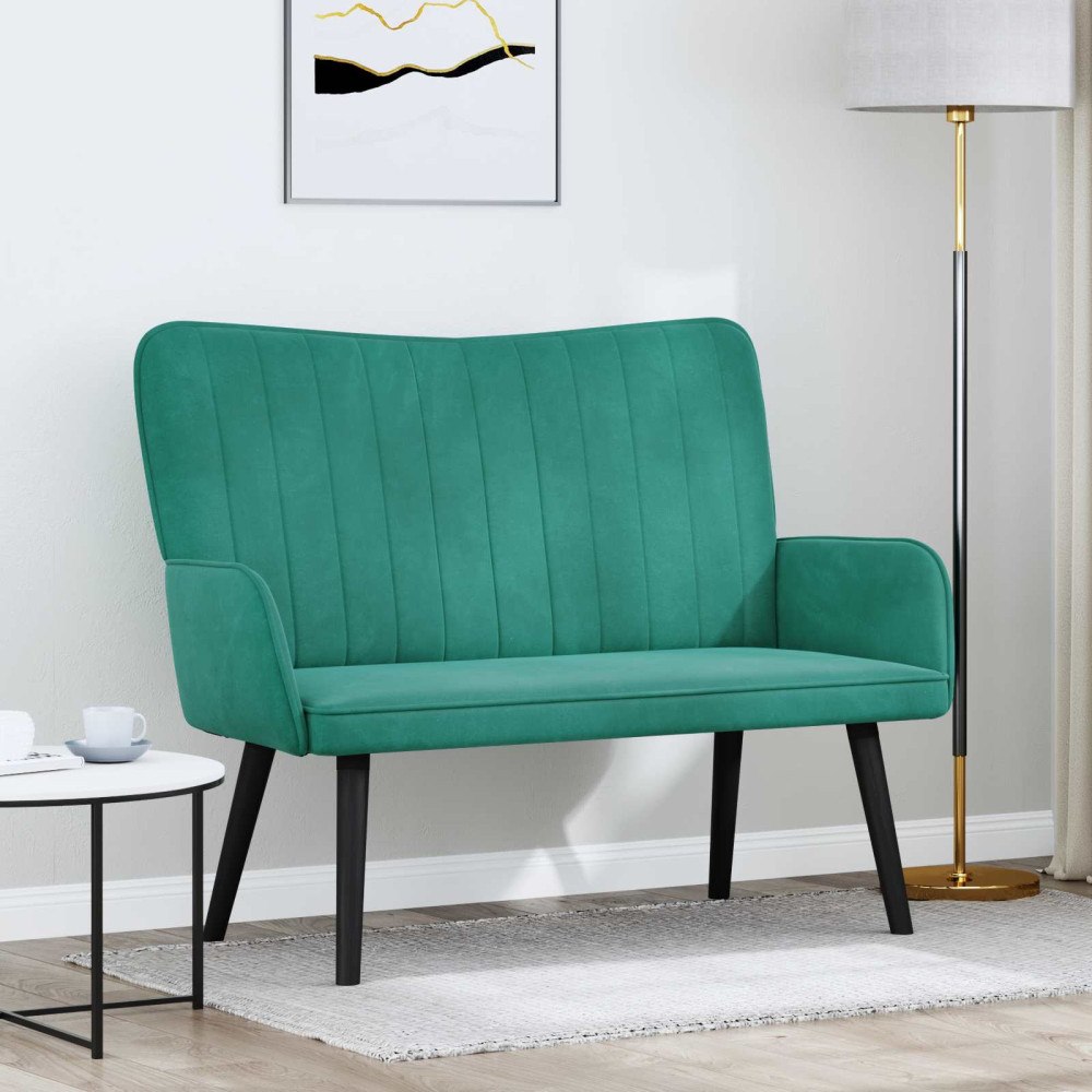 vidaXL Tvåsitssoffa Turkos 115 x 61 x 87 cm Sammet