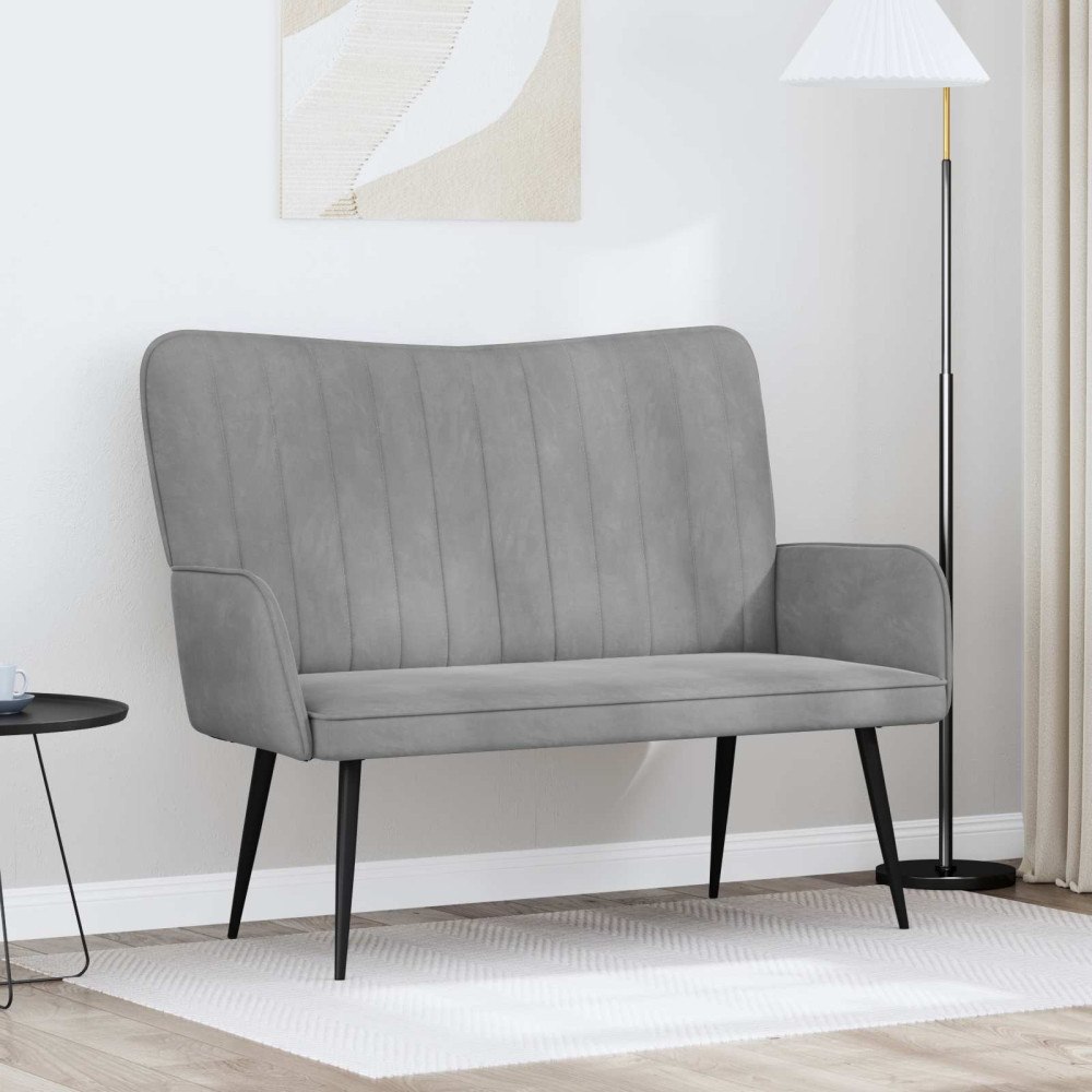 vidaXL Tvåsitssoffa Ljusgrå 115 x 61 x 87 cm Sammet
