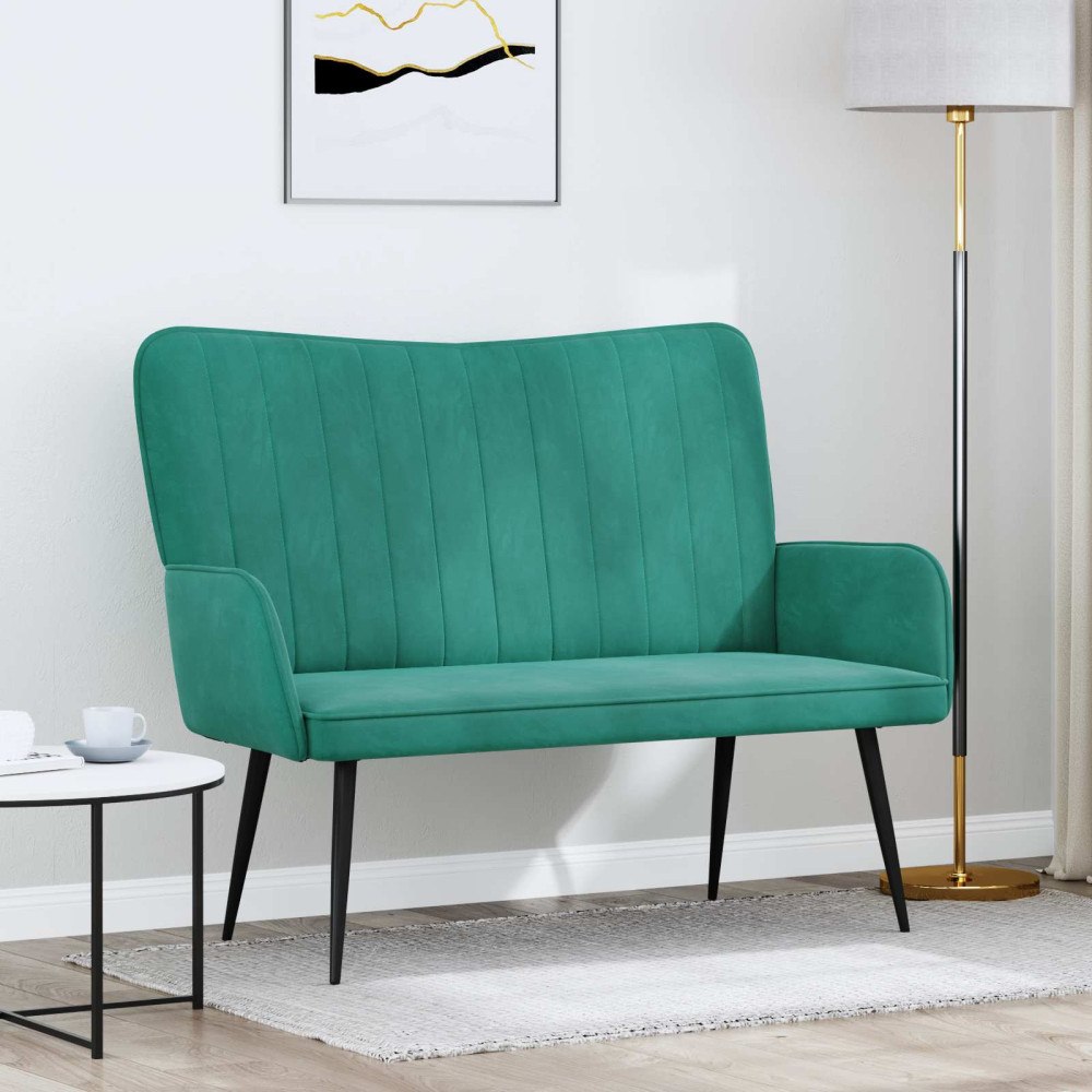 vidaXL Tvåsitssoffa Turkos 115 x 61 x 87 cm Sammet