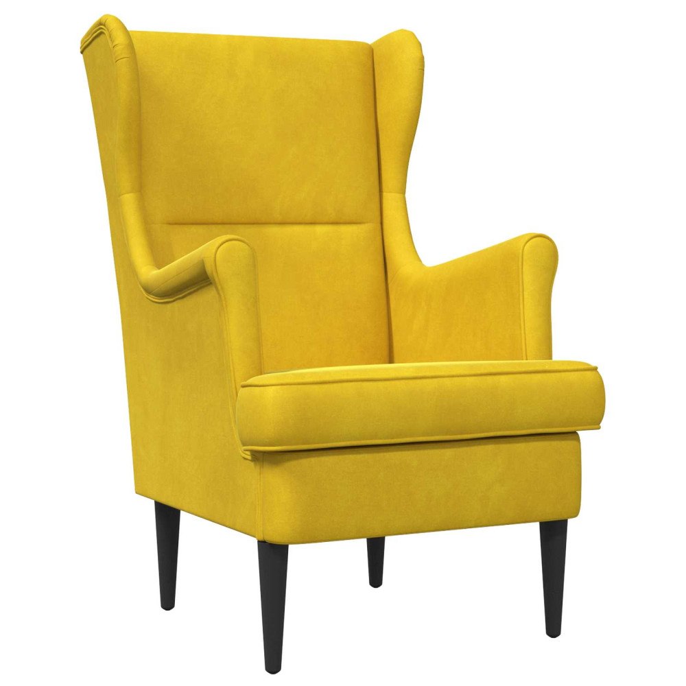 vidaXL fåtölj Gul Sammet