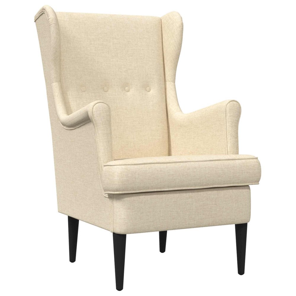 vidaXL fåtölj Kräm tyg