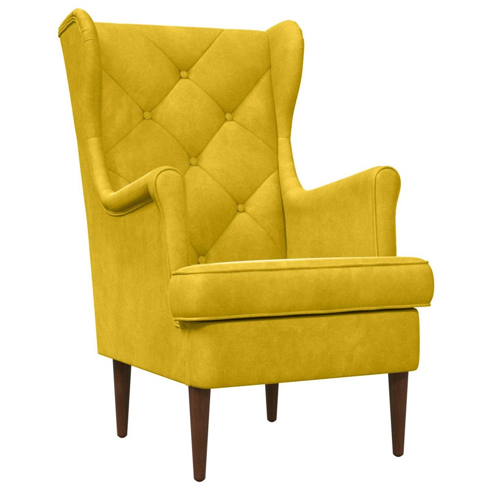 vidaXL fåtölj Gul Sammet