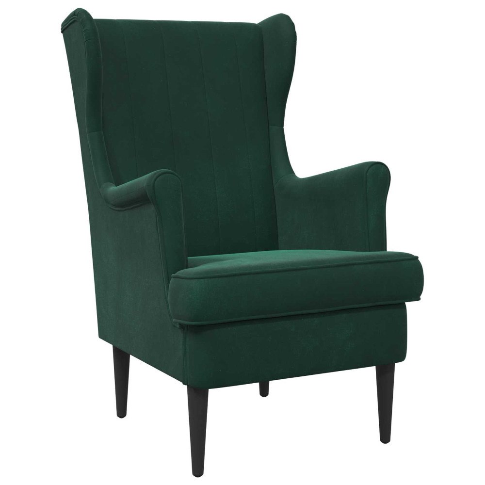 vidaXL fåtölj Mörkgrön Sammet