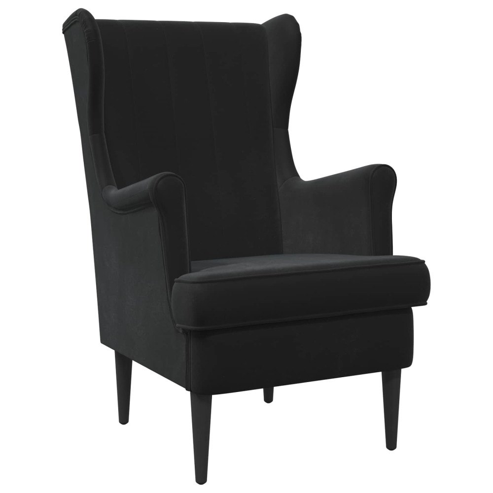 vidaXL fåtölj Svart Sammet
