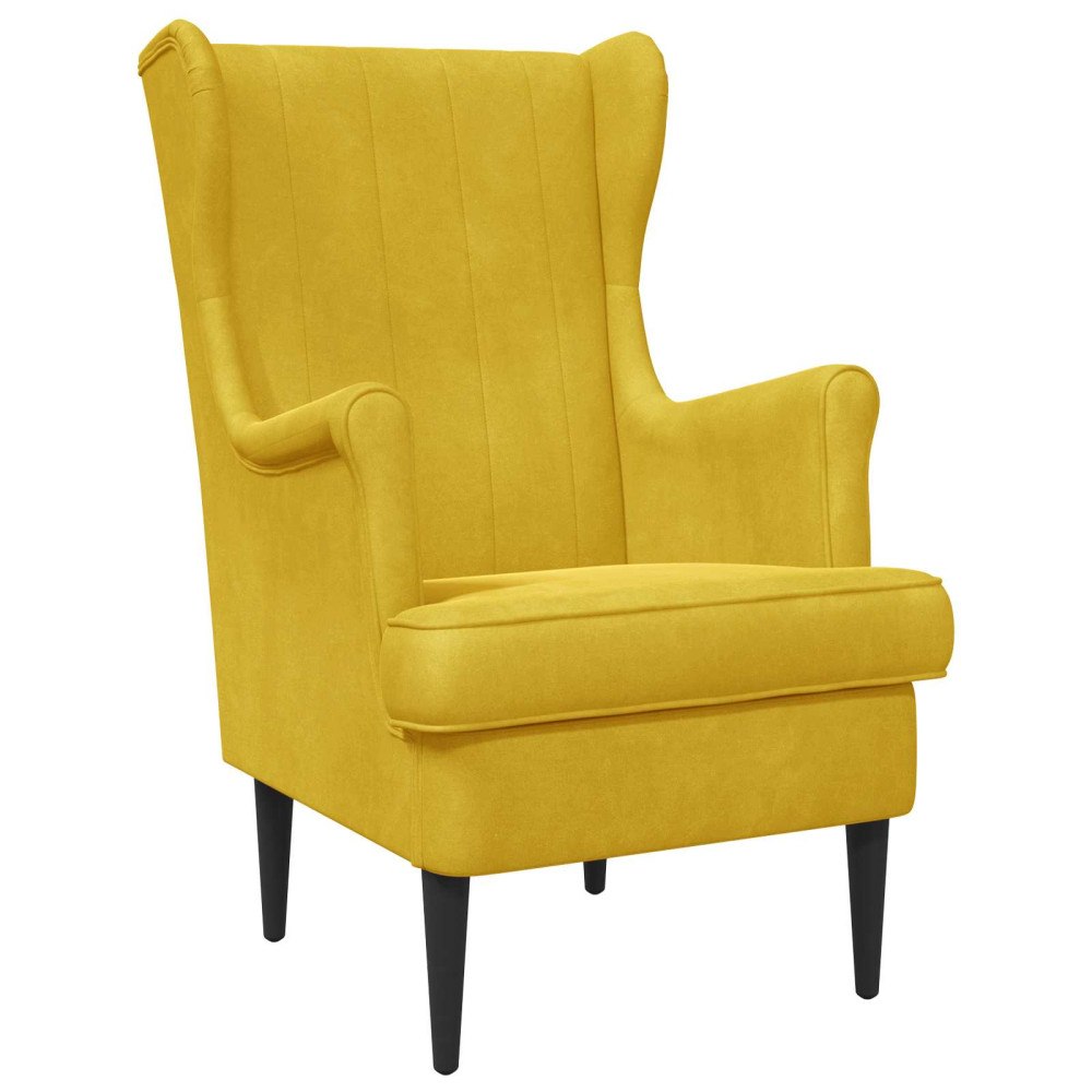 vidaXL fåtölj Gul Sammet