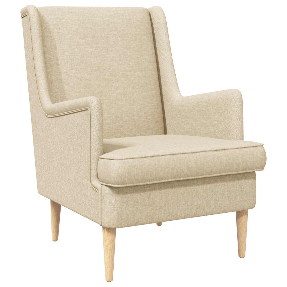 vidaXL fåtölj Kräm tyg