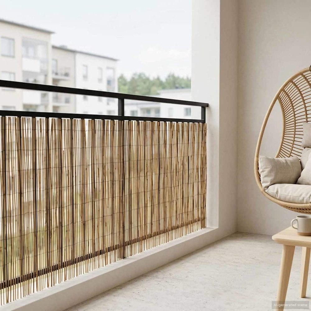 vidaXL Trädgårdsstängsel Karbomiserad 500 x 100 cm Vass